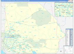 Riverside-San Bernardino-Ontario Metro Area Wall Map Basic Style 2024
